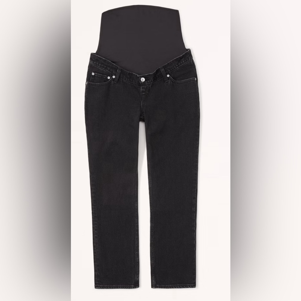 Abercrombie Maternity Black Ankle Straight Jeans